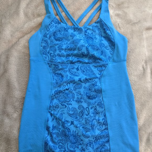 lululemon athletica Tops - Lululemon Paisley Criss-Cross Tank Top